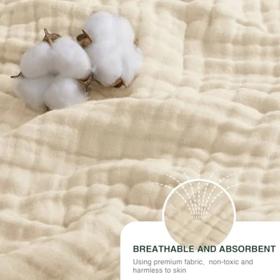 100% Cotton, 6 Layer Lightweight Breathable Gauze Throw Blanket 50 x 60 Inch