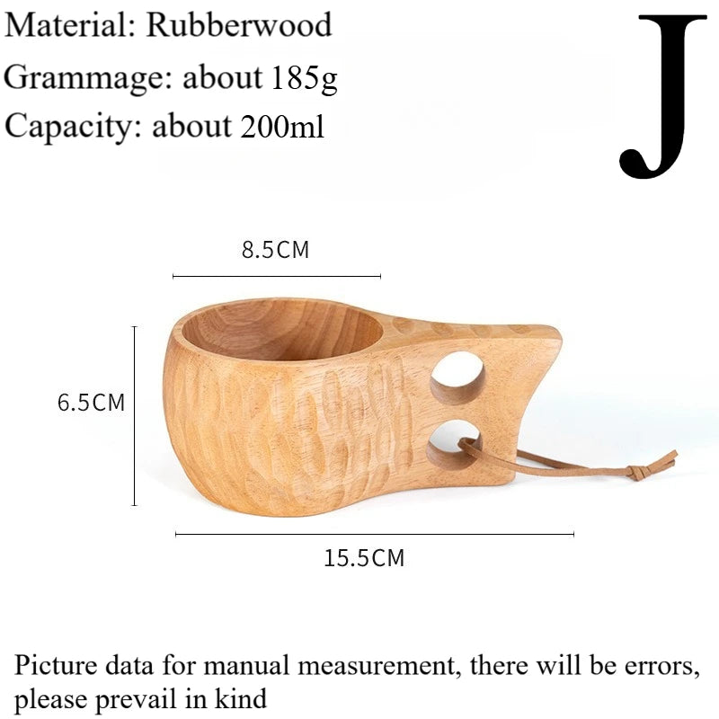 New200ml Outdoor Wood Cup Mug Coffee Milk Acacia-Wood