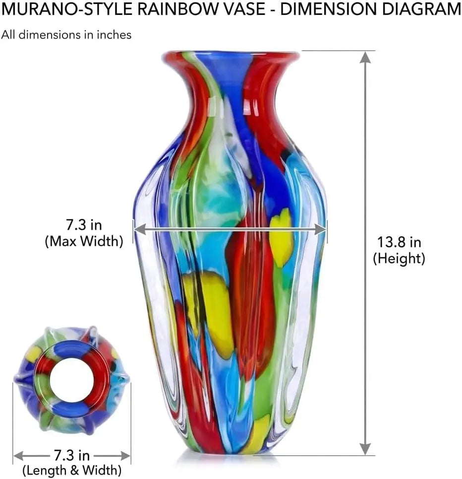 Hand Blown Glass Flower Vases Multicolor Glass Vases
