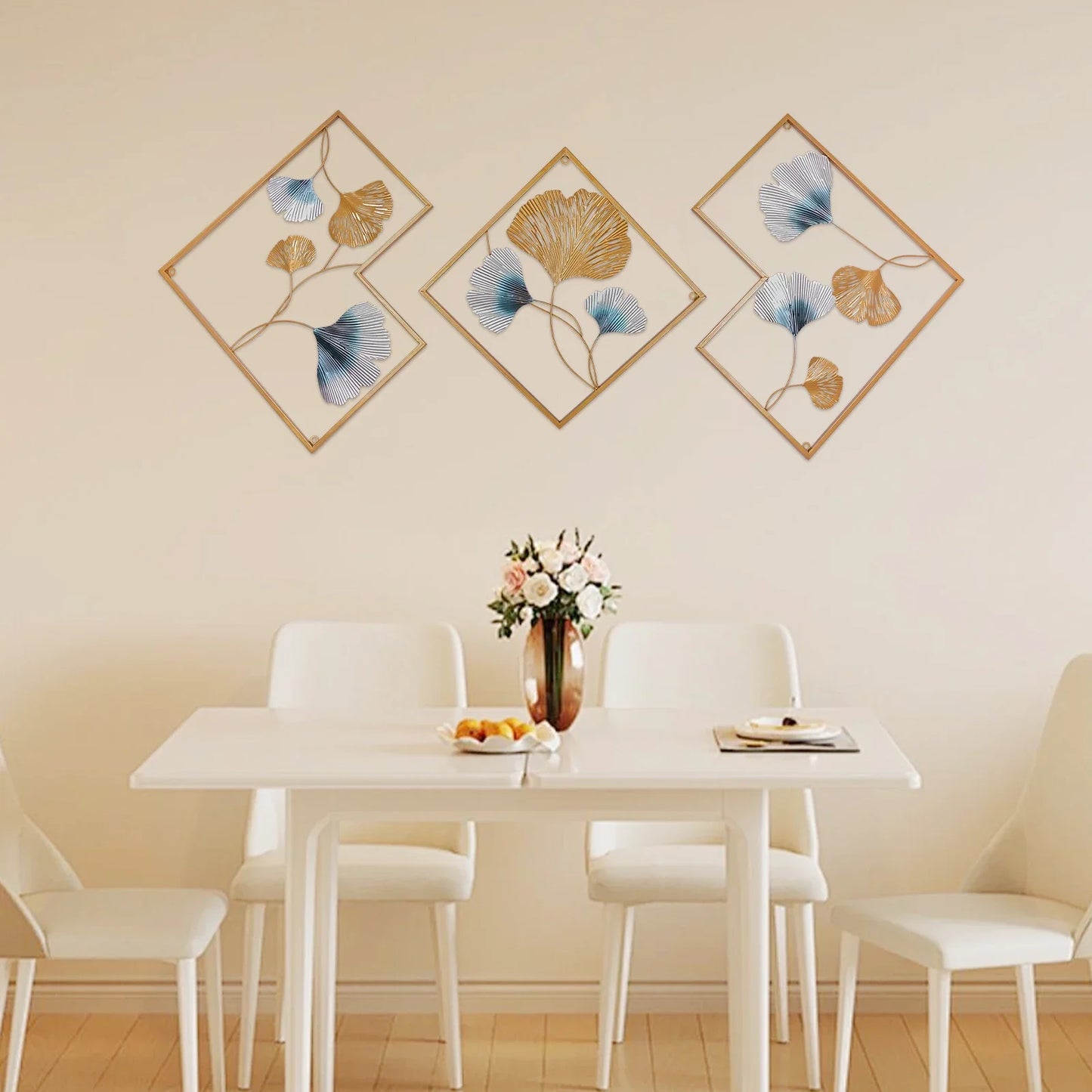 3D Wall Decoration 3 Pack Metal Wall Decoration Leaf
