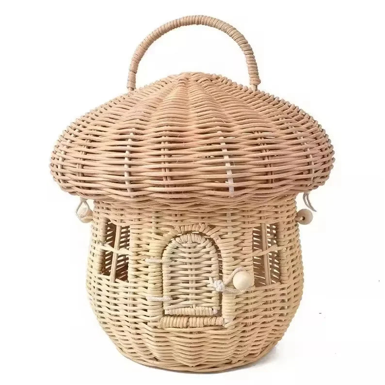 Rattan Woven Mushroom Shaped Basket |