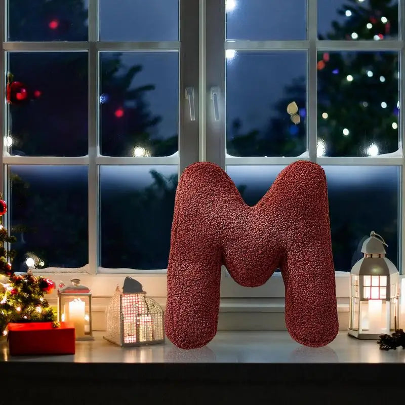 Soft Initial Throw Cushion Plush English Alphabet Pillow A to Z