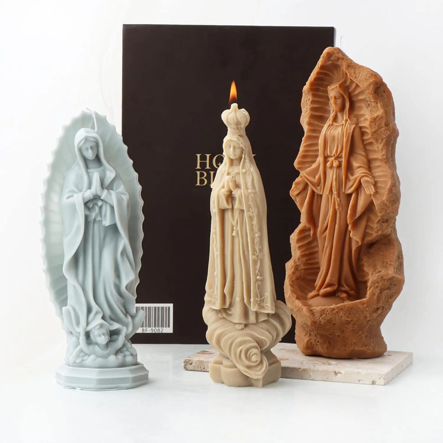 3D Virgin Mary Savior Jesus Sculpture Silicone Candle Molds,