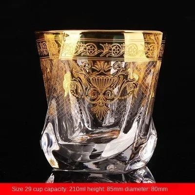Palace style crystal glass with gold line beer mug