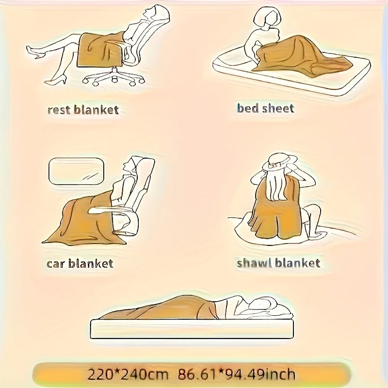 1pc Weighted Sherpa Fleece Blanket -Soft, Warm Faux Rabbit Fur