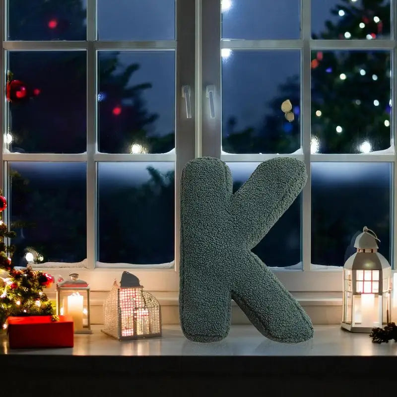 Soft Initial Throw Cushion Plush English Alphabet Pillow A to Z