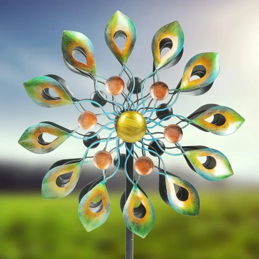 78 Inch Big Kinetic Wind Spinners with Garden Stake, Metal