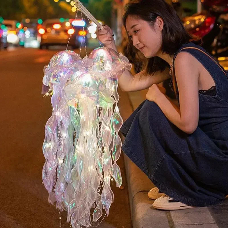 Jellyfish Lamp Hanging Night Light Under Colorful