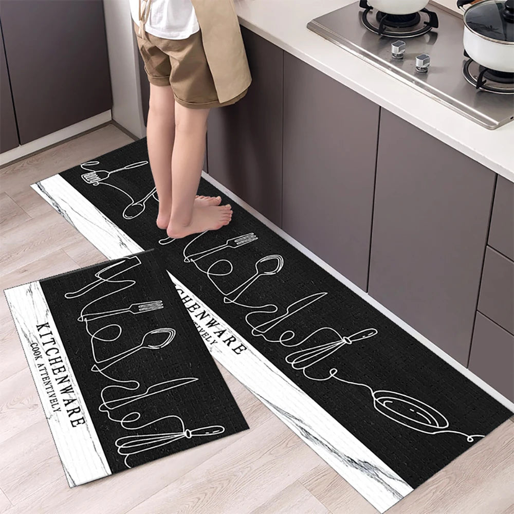 Non-slip Kitchen Mat Long Rugs Crystal Velvet Carpet