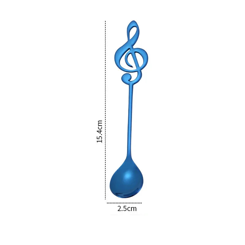 3/5/10pcs 304 Stainless Steel Musical Notes Coffee Spoon