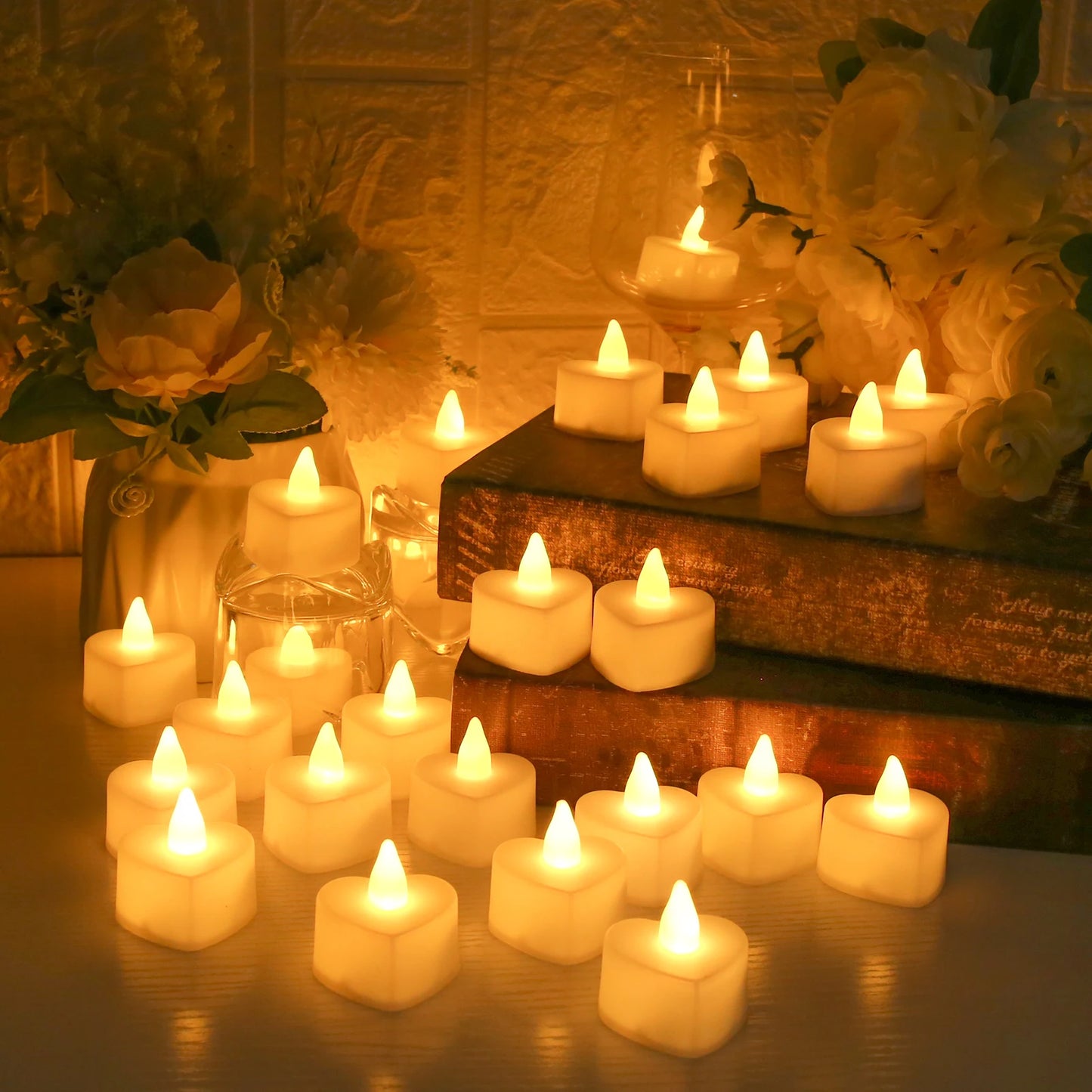 Flameless LED Votive Candles Set 100+Hour Lasting Electric Candles
