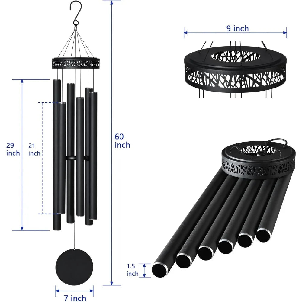 60" Extra Large Wind Chimes for Outside Deep Tone