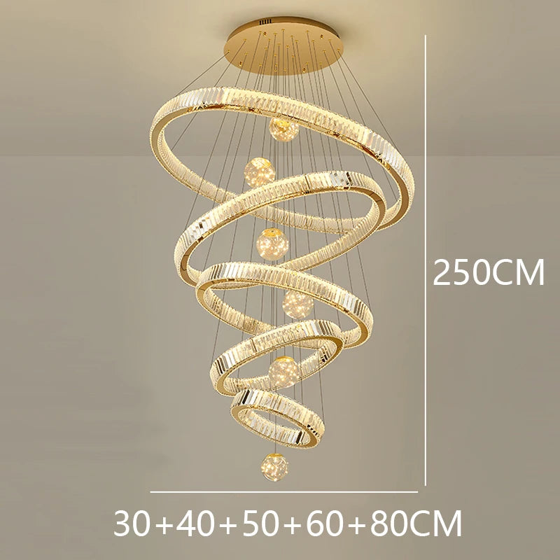 Modern home decoration crystal chandelier, stair Pendant lamp, living room Pendant lights, interior lighting