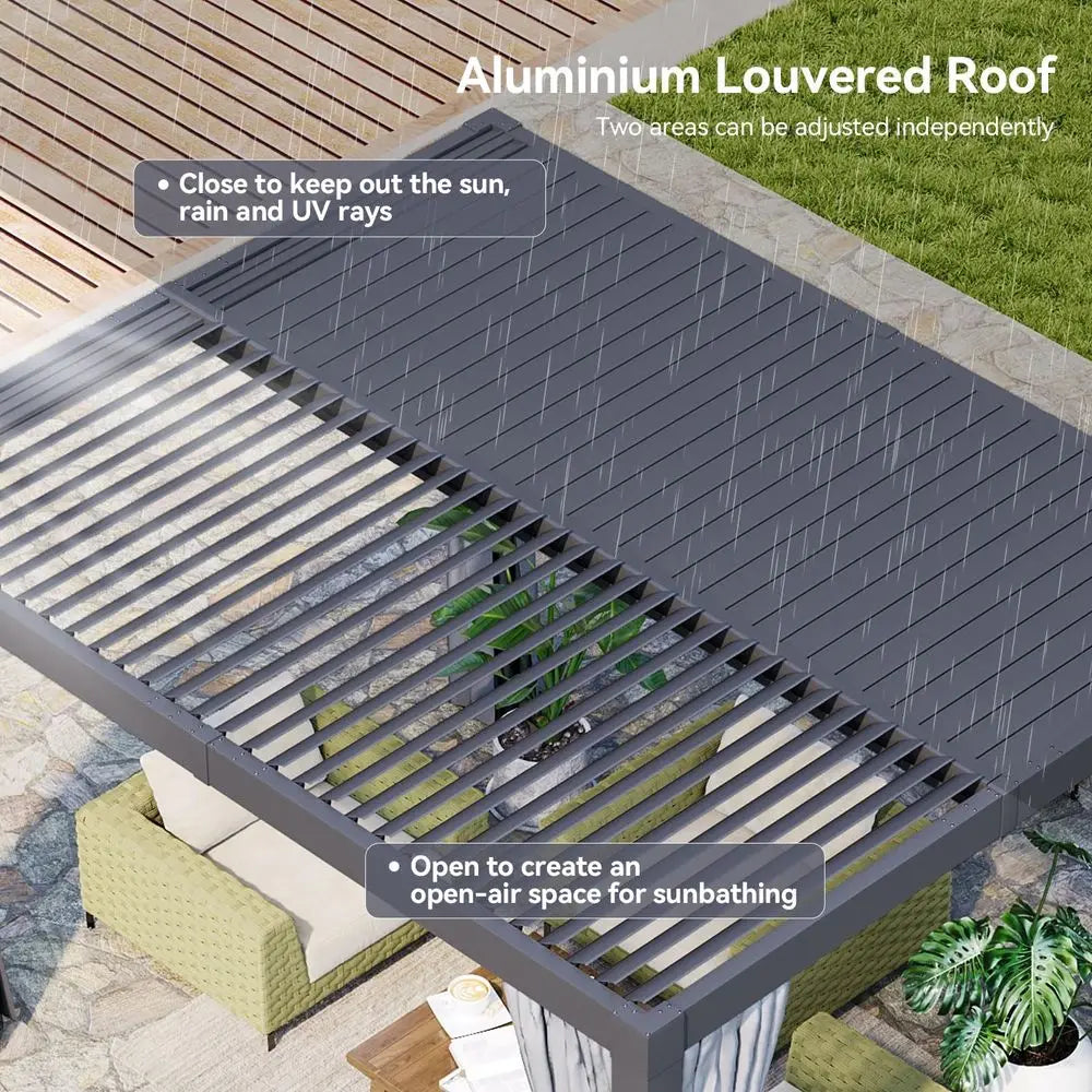 10x12 AllAluminum Outdoor Gazebo with Adjustable Roofs