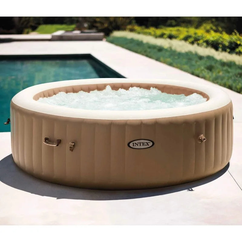 77-Inch Inflatable Hot Tub Spa for 4 People,- Protective Cover