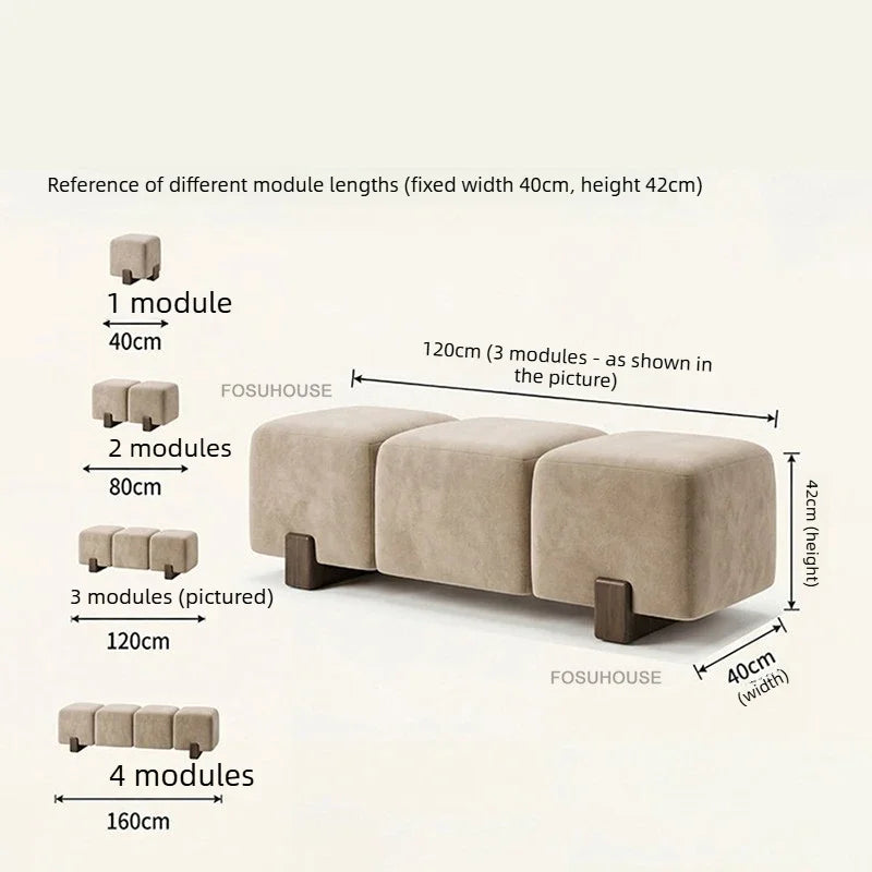 Italian Designer Ottoman Bench for Entryway