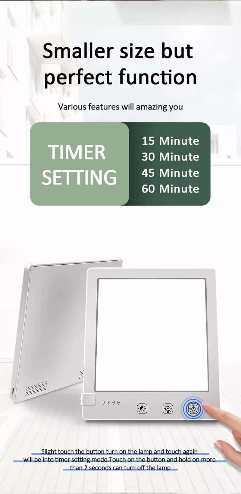 5V 2A 10000Lux SAD Phototherapy Lamp LED, Therapy Light