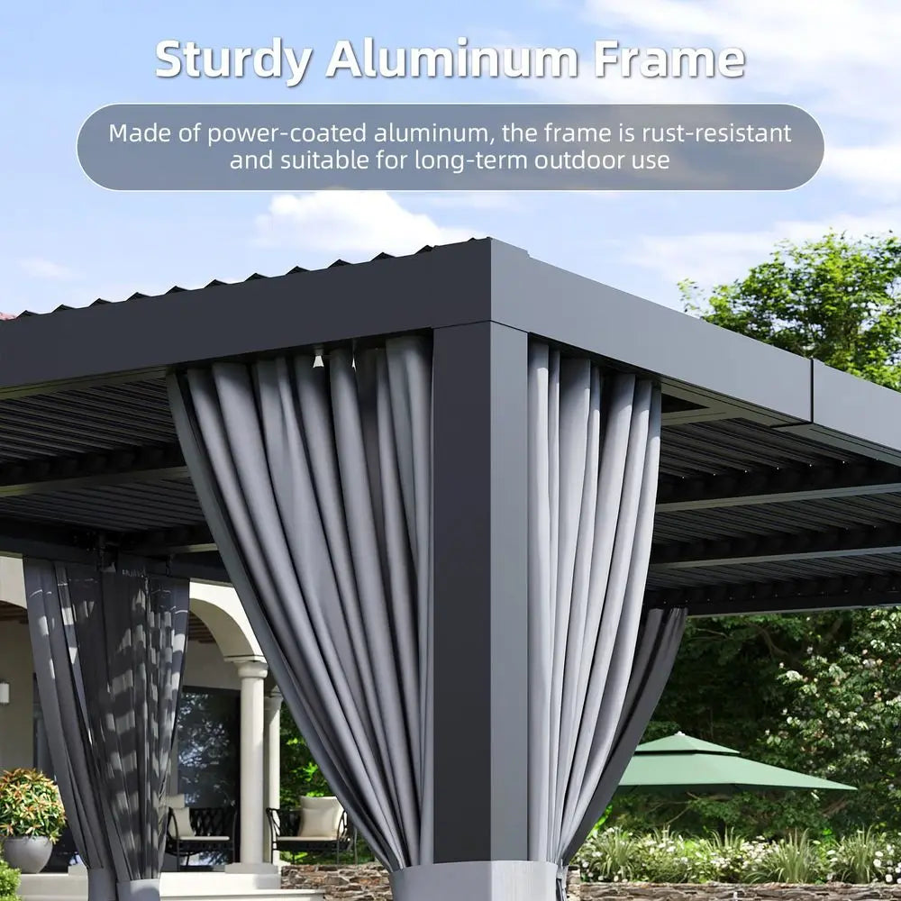 10x12 AllAluminum Outdoor Gazebo with Adjustable Roofs