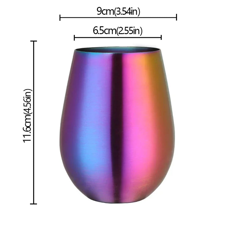 500ml Stainless Steel Titanium Plating Wine - Beer Glasses