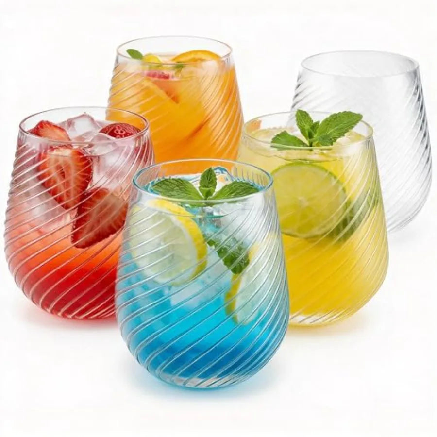 40 Pack Plastic Stemless Wine Whiskey Champagne Glasses, 12 Oz