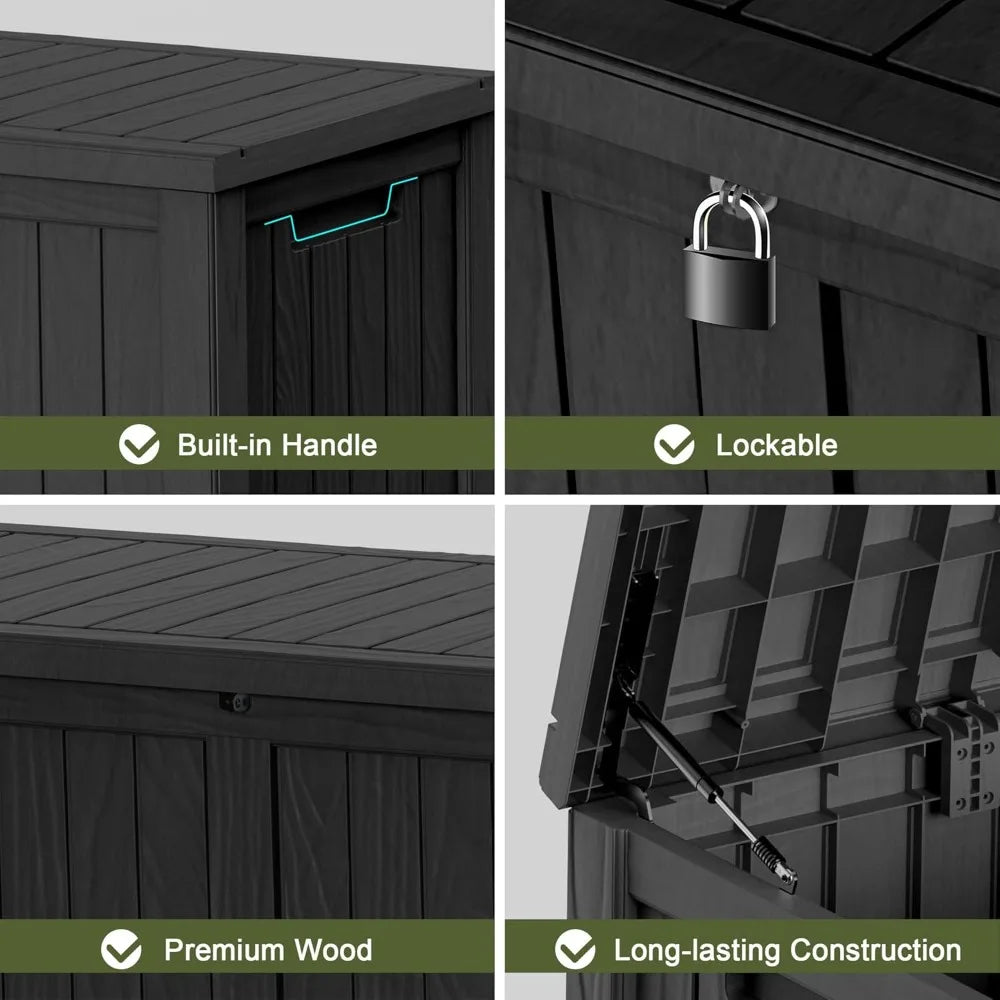 150 Gallon Waterproof Outdoor Storage Box, Lockable