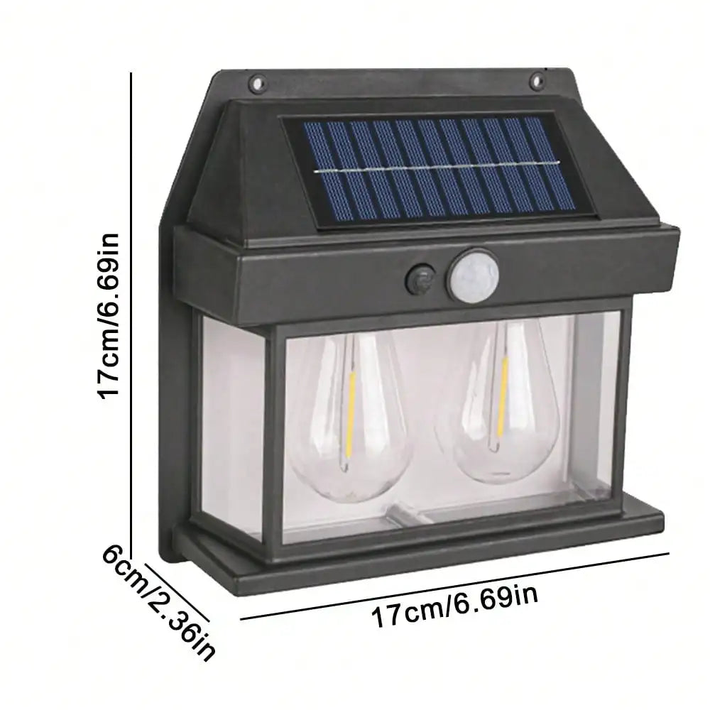 2PCS Solar Wall Sconce Lights: Dusk-to-Dawn Motion Sensor