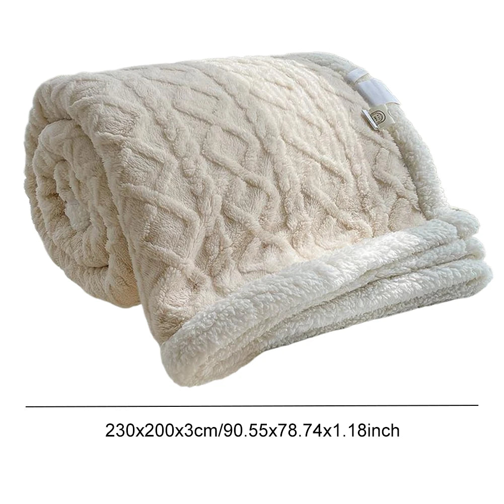 Fleece Throw Thick Blanket 300GSM Soft & Warm Fluffy