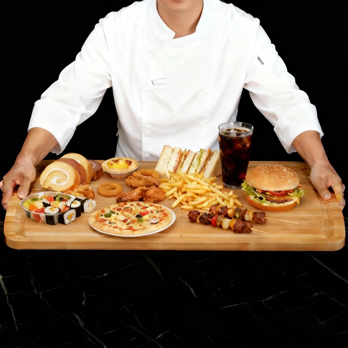 30 x 20 Extra Large Cutting Board, Bamboo Stove Top Cover