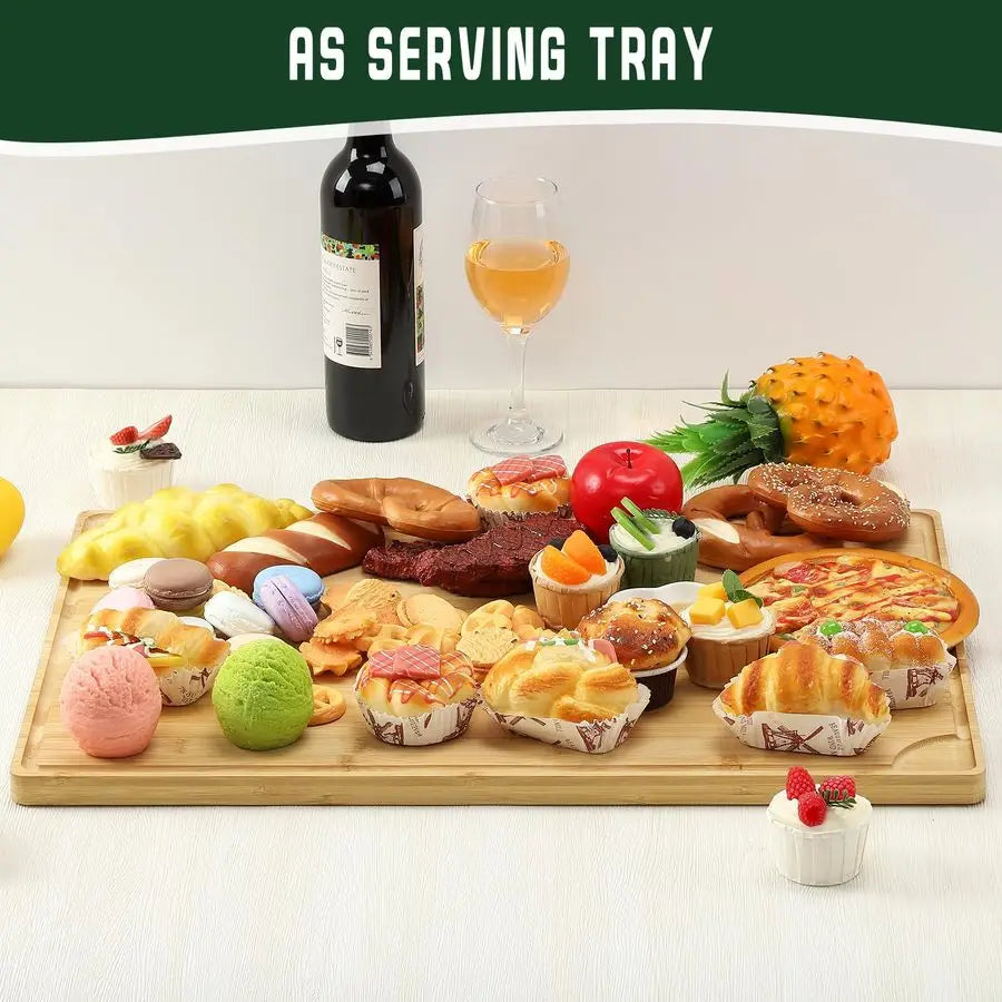 24 x 16 in Bamboo Cutting charcuterie Board,  Juicy Groove