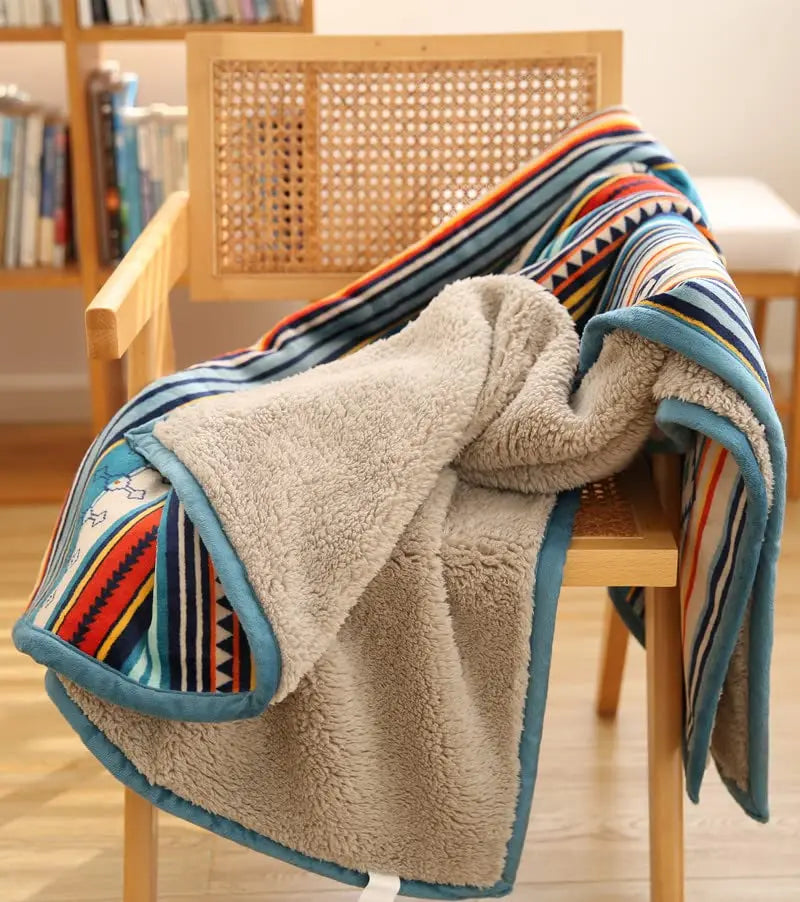 Lightweight Sherpa Throw 50'' X 60'' Blanket - Flannel Throw
