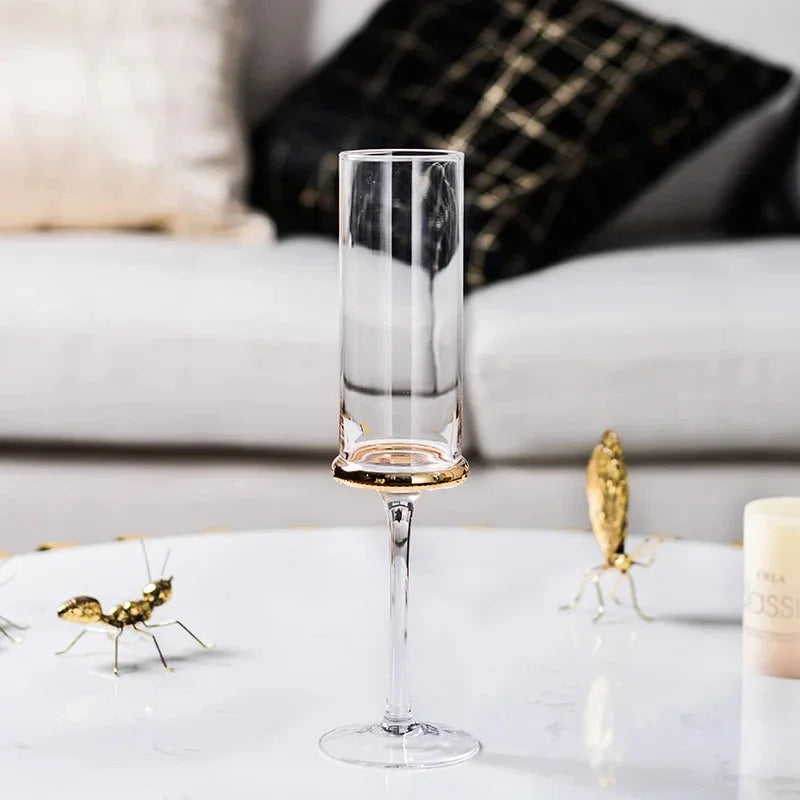 Nordic Smoke Gray Electroplated Gold Wine Glass