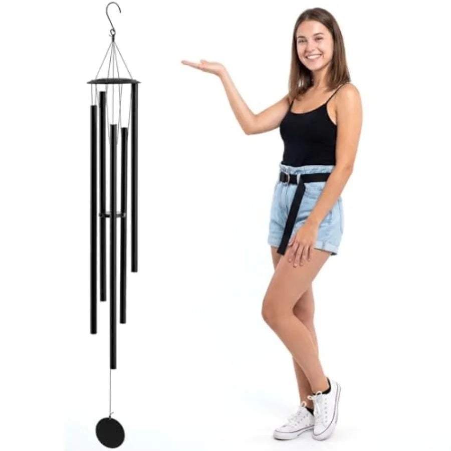 65" Extra Large Wind Chimes for Outside Deep Tone, 6 Thick Tubes Tuned