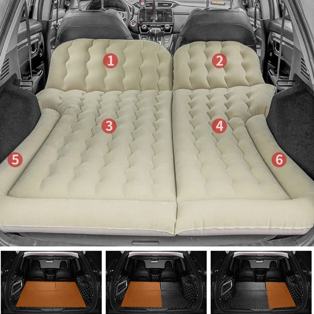 Portable SUV Travel Air Mattress Cushion Inflatable  2 Pillows