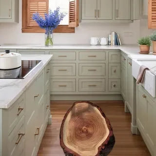 Wood Grain Earth Mat, Quick-Dry Non-Slip – Tree Ring Design