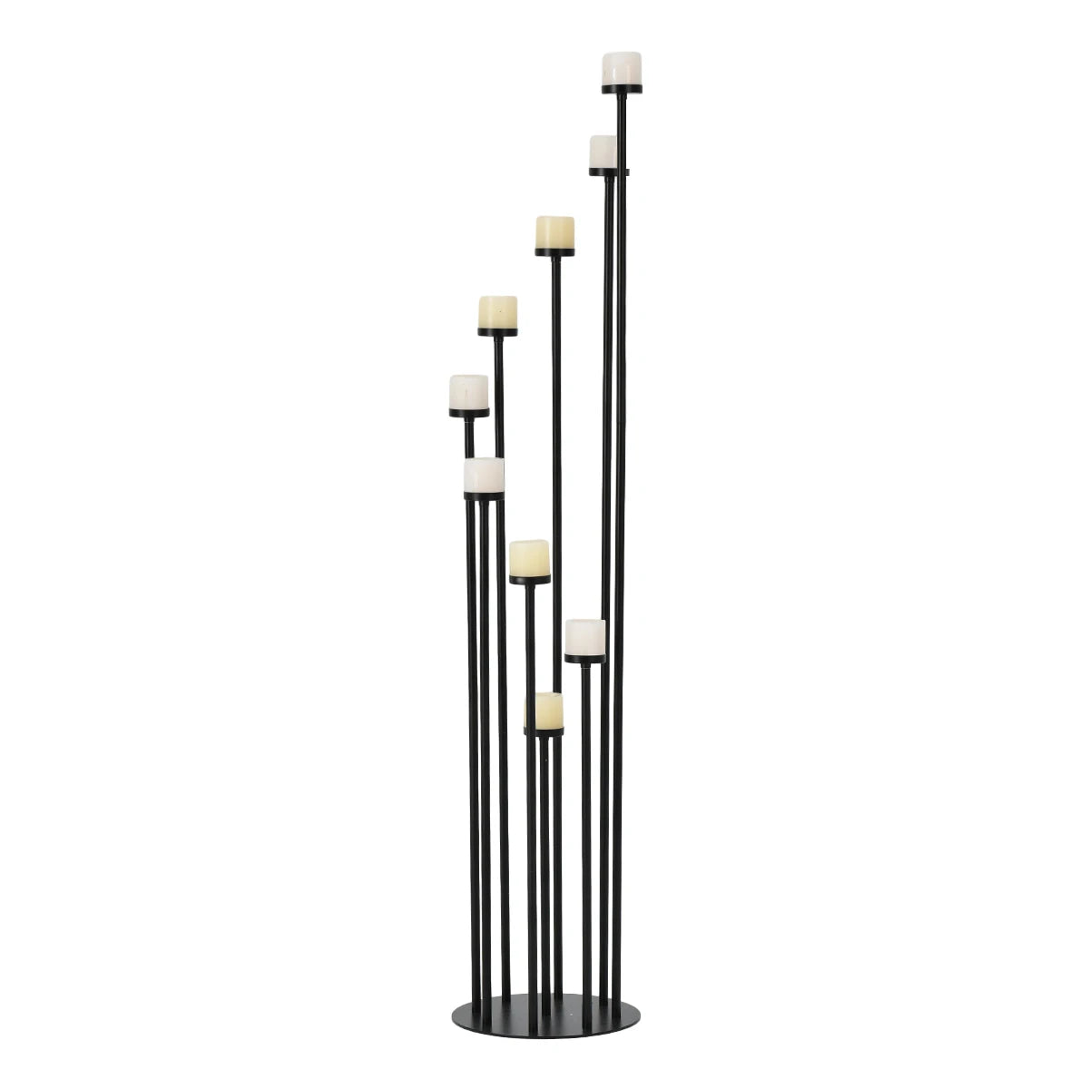 2Pcs Black 9 Arm Floor Candle Holder Candelabra