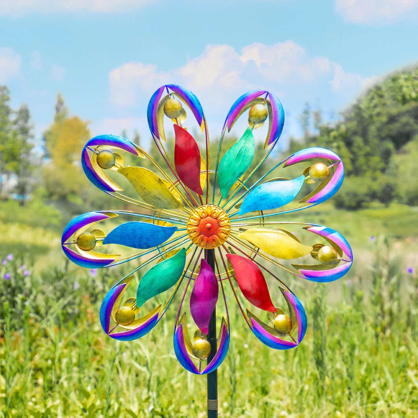 Wind Spinners Outdoor, 84" Large Metal Kinetic Wind Sculptures