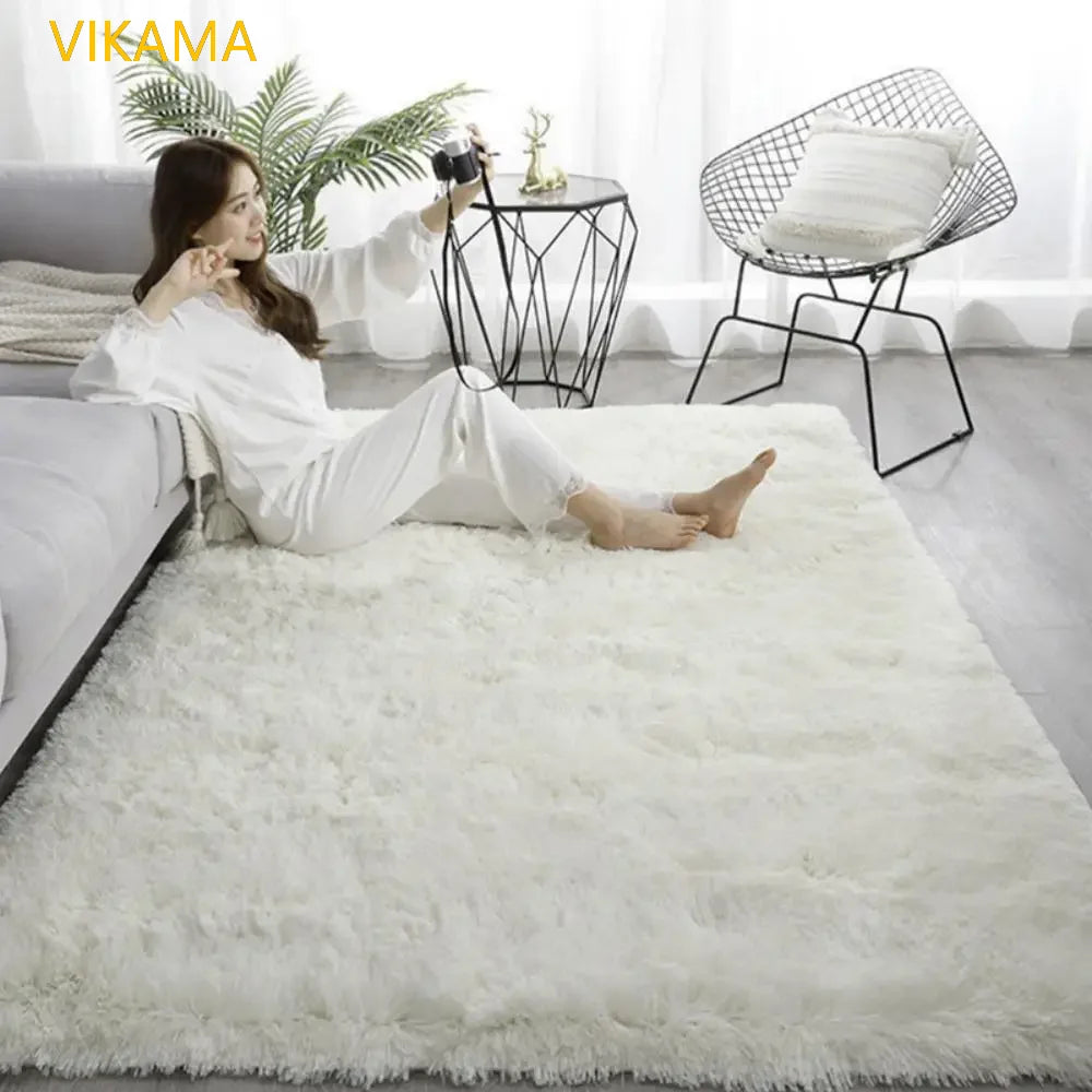 Silk wool Solid Colour Soft Mat Home Light Luxury Non-slip
