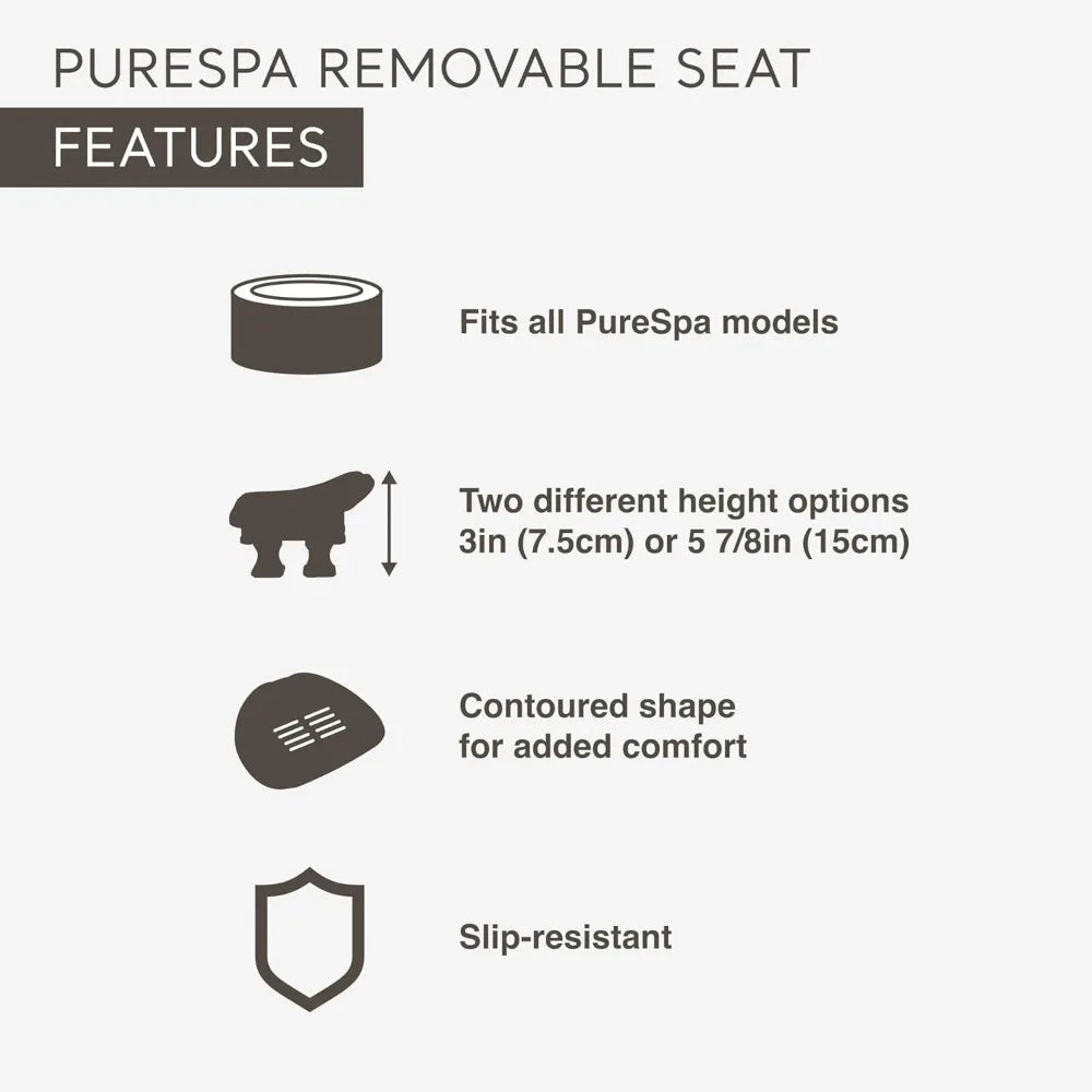 Non-Slip Removable Contoured Seat for Inflatable Hot Tub (2 Pack)
