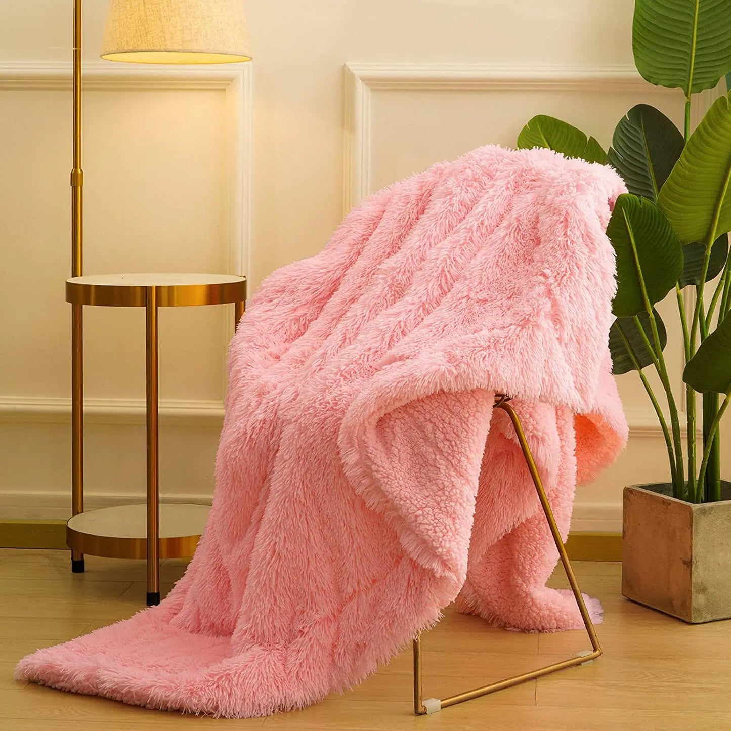 Fluffy Blanket Throw Solid Color Shag Plush