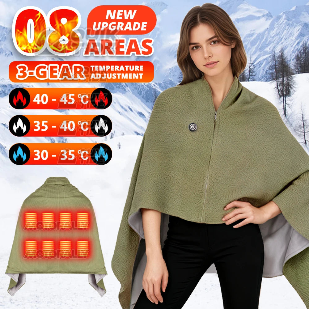 Winter Women Heated Shawl,with Smart Temp Control up to 45Celsius