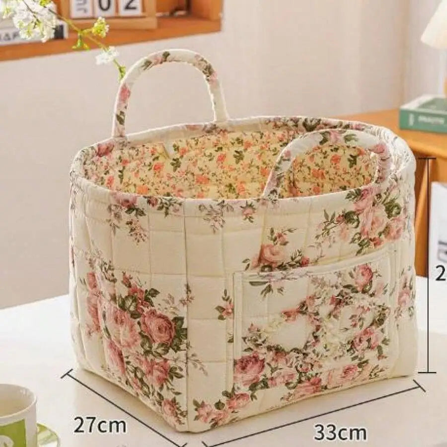 Large Capacity Fabric Storage Basket, Foldable Laundry  Carry Handles,