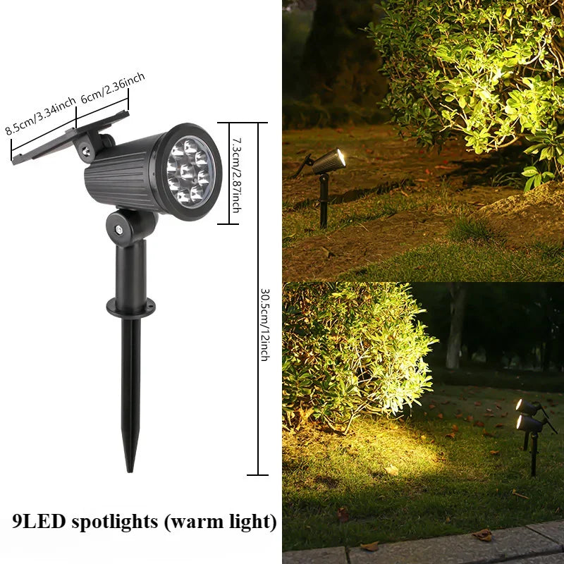 9 LED Solar Spot Light Outdoor Waterproof