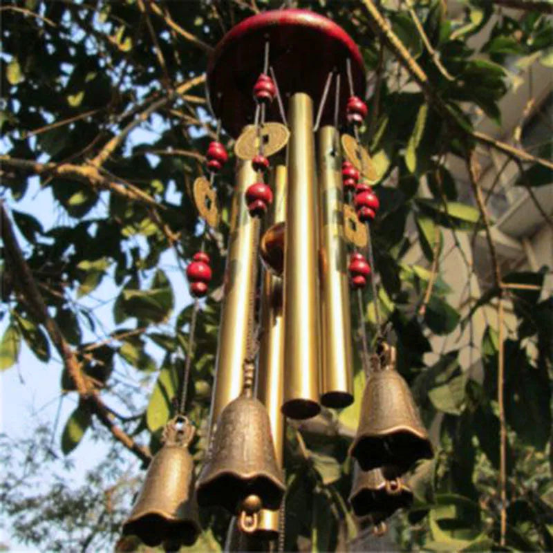 Large Wind Chime Tubes Bells Wood + Metal