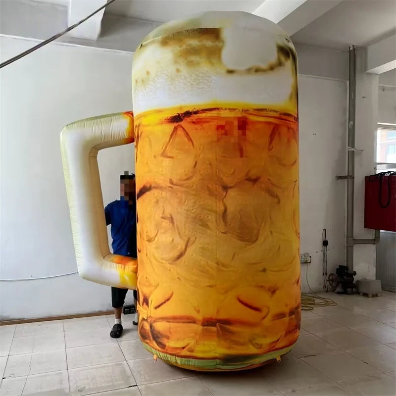 Inflatable Simulation Beer Mug Ornament, Weatherproof Bar Decor