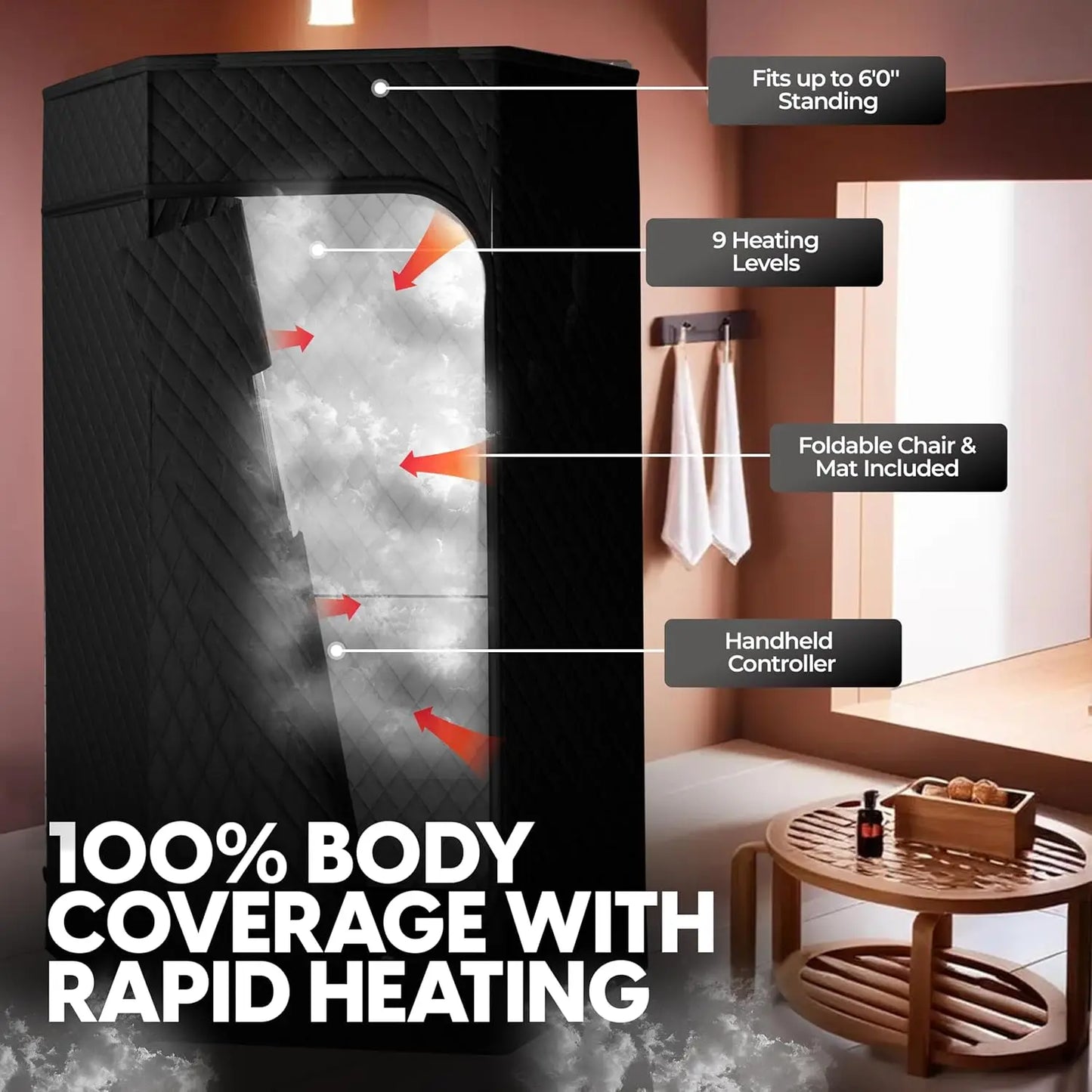 Portable Sauna and Cold Plunge Combo with Ice Tub