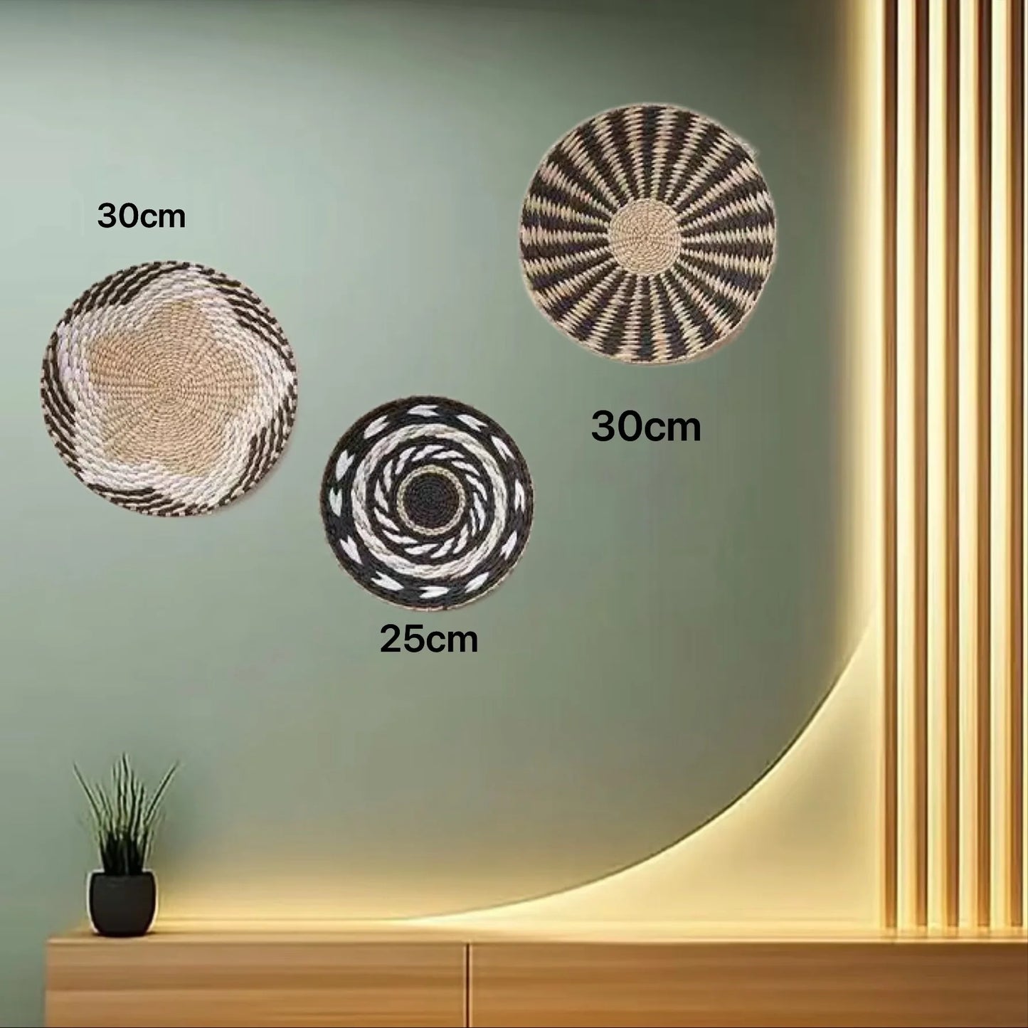 Boho Straw Wall Decor Grass Weaving Woven Tassel Wall Hanging