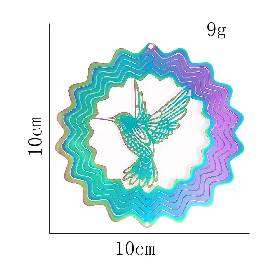 8pcs 3.9inch Colorful Wind Spinner 3D Stainless Steel