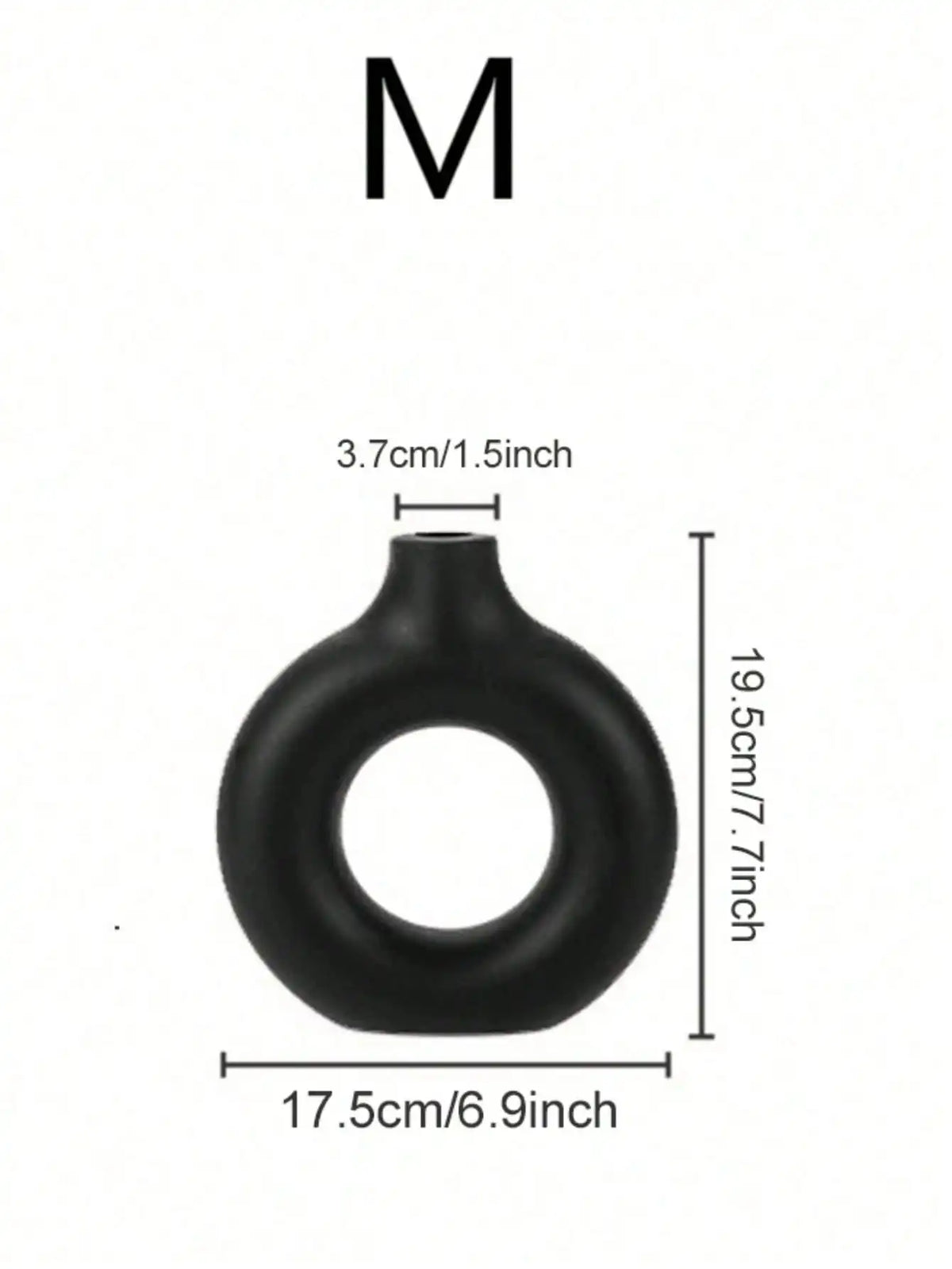 1pc Black Plastic Circular Flower Vase