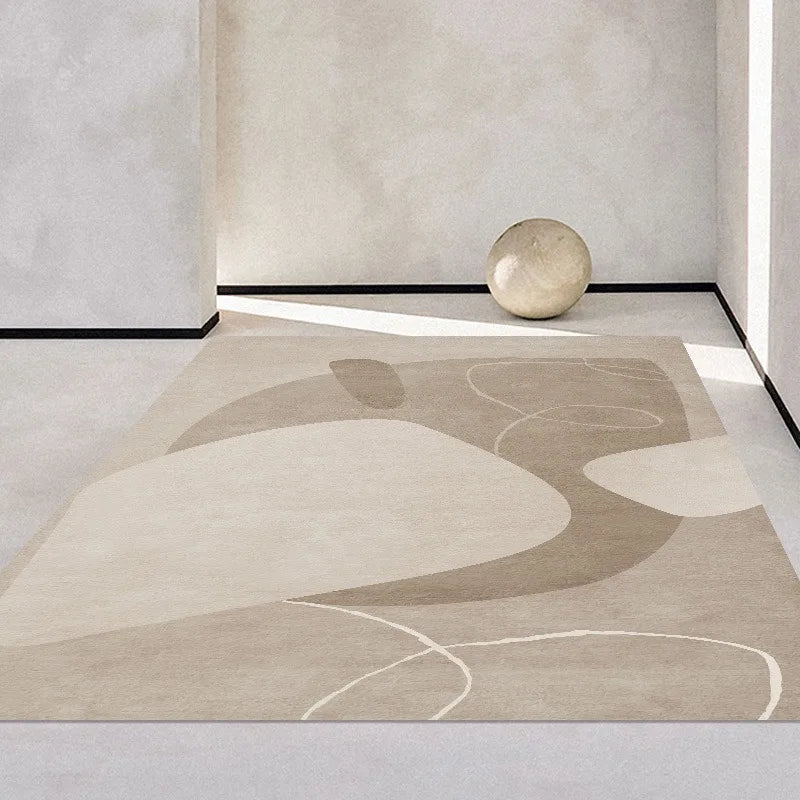 Simple Color Blocks Print Large Area Rug Non-Slip Wear-resistant