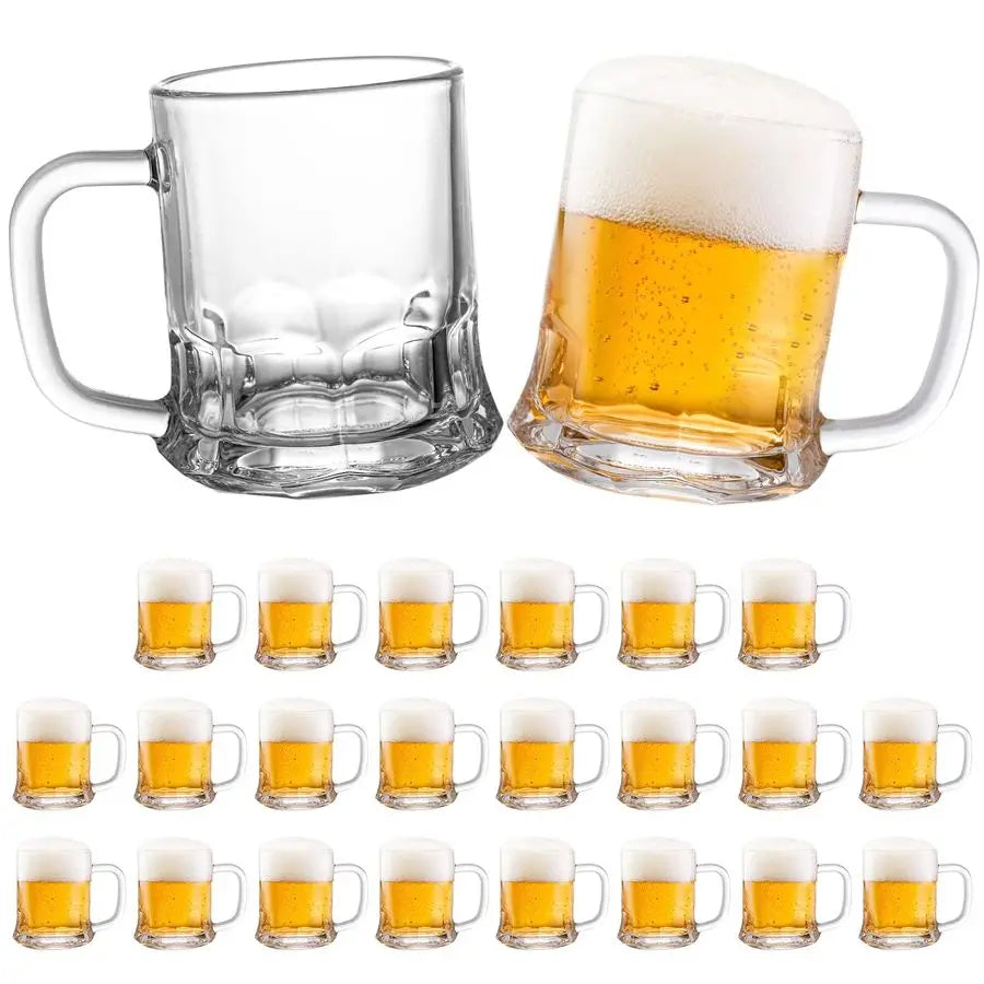 Set of 24 Mini Beer Mug, 5oz Mason Beer Mug Glass Beer Steins